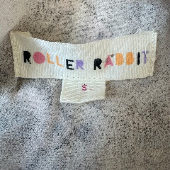 Roller Rabbit Floral Print Boho V-Neck Long Sleeve Tassel Mini Dress Small - Picture 9 of 11